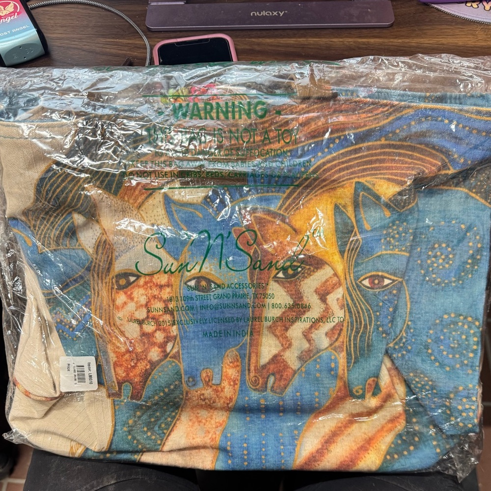 Laurel Burch NWT Sky Mares Large Print Tote Bag - Picture 6 of 7